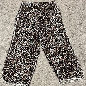 Aerie Leopard Print Wide Leg Pants